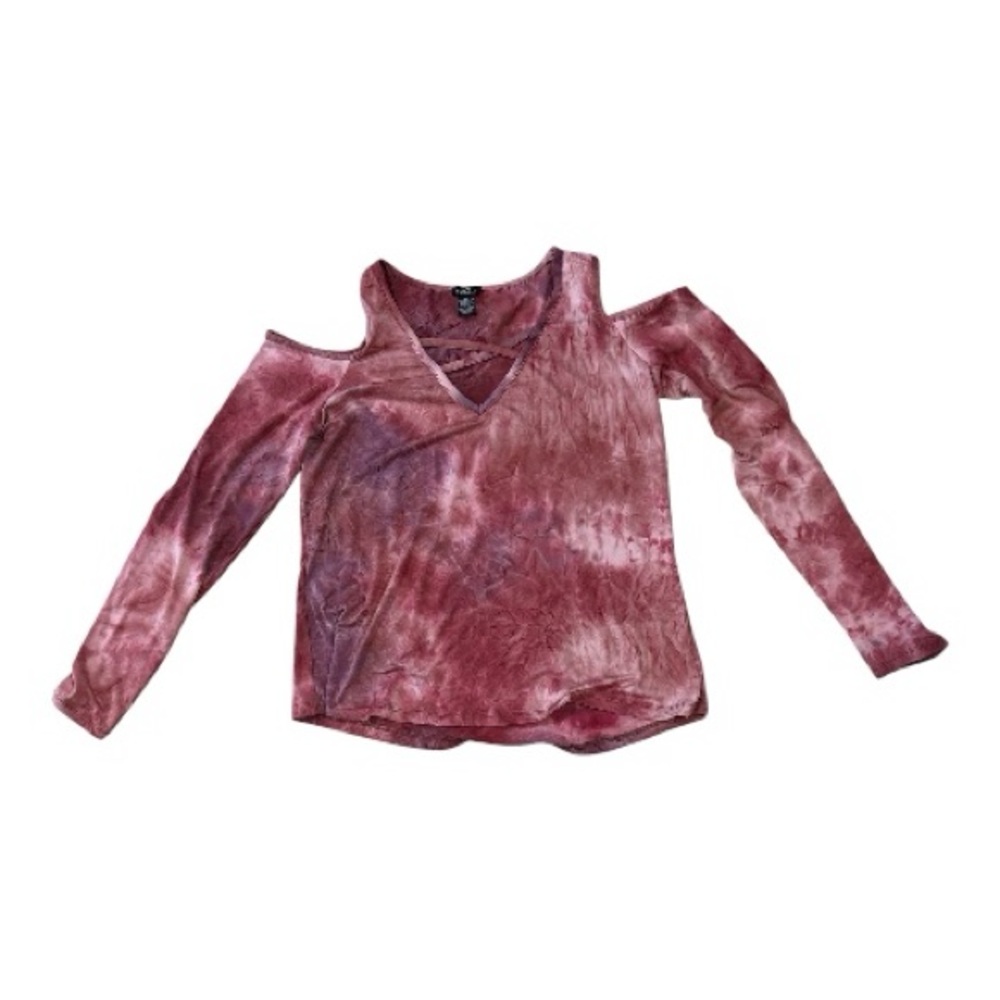 Rue21 Women's Tie-Dye V-Neck Cold Shoulder Top Size XL